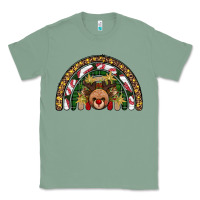 Sage reindeer rainbow christmas Classic Tee - AdoDesignShop