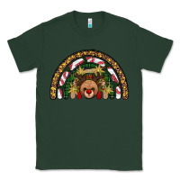 Sports Green reindeer rainbow christmas Classic Tee - AdoDesignShop