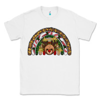 White reindeer rainbow christmas Classic Tee - AdoDesignShop