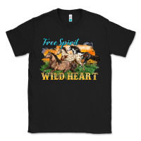 Black free spirit wild heart 3 horses Classic Tee - LillyAllenDesigns
