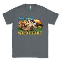 Charcoal Heather free spirit wild heart 3 horses Classic Tee - LillyAllenDesigns