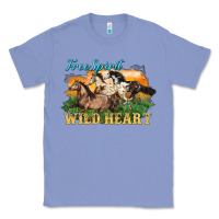 Colony Blue free spirit wild heart 3 horses Classic Tee - LillyAllenDesigns
