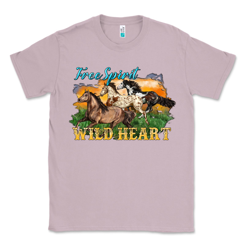Free Spirit Wild Heart 3 Horses Classic Tee by LillyAllenDesigns | Teevron