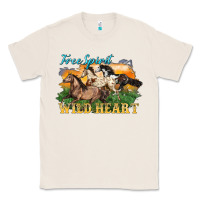 Natural free spirit wild heart 3 horses Classic Tee - LillyAllenDesigns