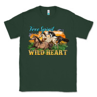Sports Green free spirit wild heart 3 horses Classic Tee - LillyAllenDesigns