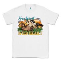 White free spirit wild heart 3 horses Classic Tee - LillyAllenDesigns