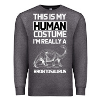 Charcoal Heather This Is My Human Costume Im Really A Brachiosaurus Premium Sweatshirt - Bettercallsaul