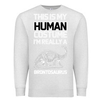 Oatmeal Heather This Is My Human Costume Im Really A Brachiosaurus Premium Sweatshirt - Bettercallsaul