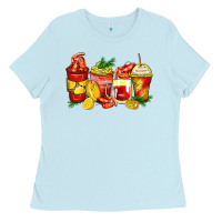 Baby Blue crawfish coffee cups Ladies Tee - Zillion Design Studio