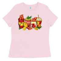 Bubblegum Pink crawfish coffee cups Ladies Tee - Zillion Design Studio