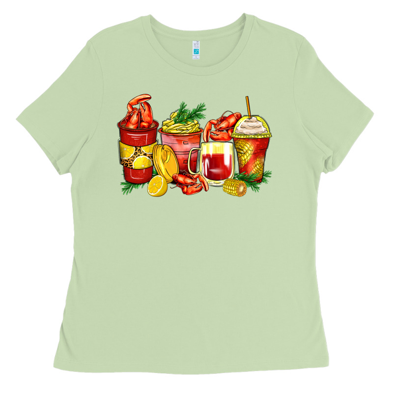 Crawfish Coffee Cups Ladies Tee by Zillion Design Studio | Teevron