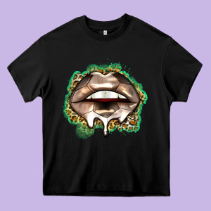 Soccer Lips Heavy Core Tee Designed By Zillion Design Studio