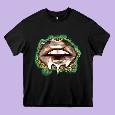 Soccer Lips Heavy Core Tee Designed By Zillion Design Studio
