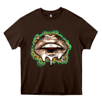 Chocolate Brown soccer lips Heavy Core Tee - Zillion Design Studio
