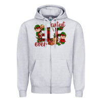 Heather Grey Cutest Elf Ever Christmas Zipper Hoodie - BundleAndBundleShop