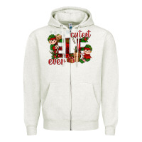Oatmeal Heather Cutest Elf Ever Christmas Zipper Hoodie - BundleAndBundleShop