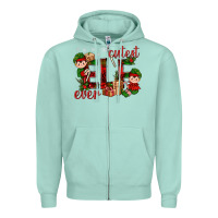 Seafoam Cutest Elf Ever Christmas Zipper Hoodie - BundleAndBundleShop
