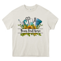 Cream customize nail tools with sunflower preview Heavy Core Tee - BarkalooDesign