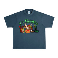 Midnight Navy it's christmas y'all reindeer Urban Heavy Tee - Jasminsmagicworld