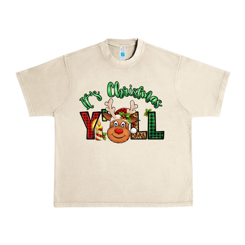 It's Christmas Y'all Reindeer Urban Heavy Tee by Jasminsmagicworld | Teevron