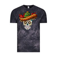 Cloud Black cinco de mayo sombrero skull Vintage Tee - BarkalooDesign