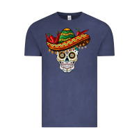 Vintage Denim cinco de mayo sombrero skull Vintage Tee - BarkalooDesign