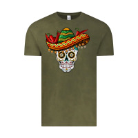 Vintage Olive cinco de mayo sombrero skull Vintage Tee - BarkalooDesign