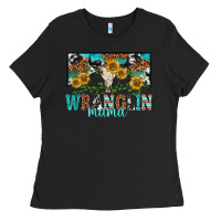 Black wranglin mama Ladies Tee - texasbilliewilder
