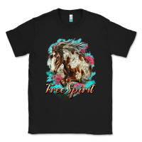 Black free spirit mustang horse Classic Tee - LillyAllenDesigns