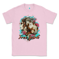 Bubblegum Pink free spirit mustang horse Classic Tee - LillyAllenDesigns