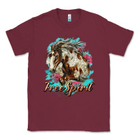 Burgundy free spirit mustang horse Classic Tee - LillyAllenDesigns
