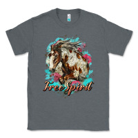 Charcoal Heather free spirit mustang horse Classic Tee - LillyAllenDesigns