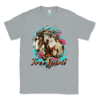 Heather Grey free spirit mustang horse Classic Tee - LillyAllenDesigns