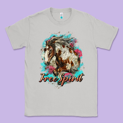 Free Spirit Mustang Horse Classic Tee Designed By Lillyallendesigns