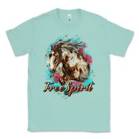 Seafoam free spirit mustang horse Classic Tee - LillyAllenDesigns