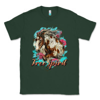 Sports Green free spirit mustang horse Classic Tee - LillyAllenDesigns
