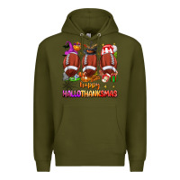 Army Green happy hallothanksmas football Premium Hoodie - texasbilliewilder