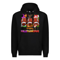 Black happy hallothanksmas football Premium Hoodie - texasbilliewilder