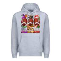 Heather Grey happy hallothanksmas football Premium Hoodie - texasbilliewilder