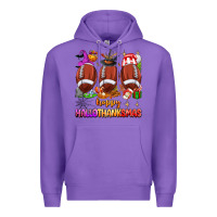 Purple happy hallothanksmas football Premium Hoodie - texasbilliewilder