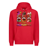 Red happy hallothanksmas football Premium Hoodie - texasbilliewilder