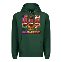 Sports Green happy hallothanksmas football Premium Hoodie - texasbilliewilder