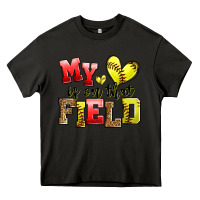 Asphalt my heart is on that field softball Heavy Core Tee - Zillion Design Studio