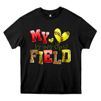 Black my heart is on that field softball Heavy Core Tee - Zillion Design Studio