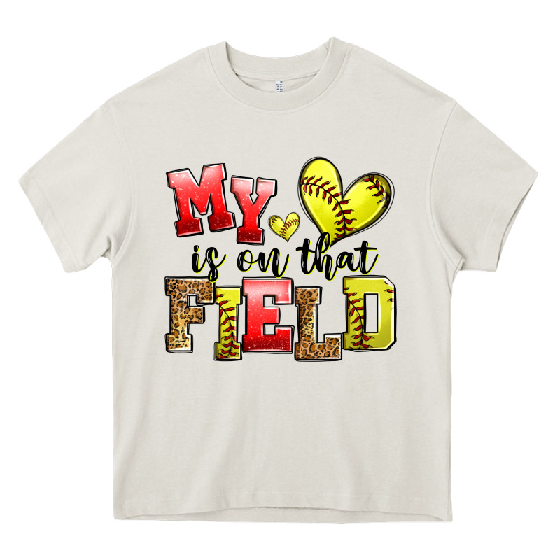 My Heart Is On That Field Softball Heavy Core Tee by Zillion Design Studio | Teevron