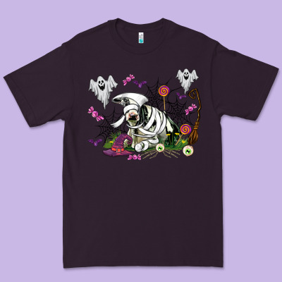 Halloween Cow And Ghosts Premium Tee Designed By Adodesignshop