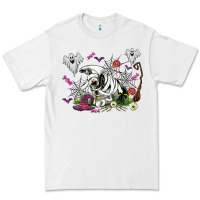 White halloween cow and ghosts Premium Tee - AdoDesignShop