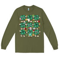 Army Green teacher st patrick day clovers Long Sleeve Tee - MaliasSmallBusiness
