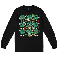 Black teacher st patrick day clovers Long Sleeve Tee - MaliasSmallBusiness