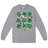Heather Grey teacher st patrick day clovers Long Sleeve Tee - MaliasSmallBusiness
